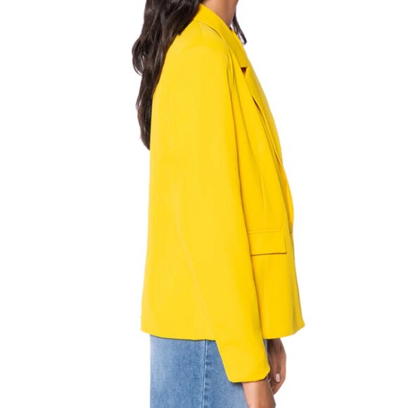 Callie Lives Elaine in the Sun AKIRA Spring Forward Relaxed Fit Yellow Blazer 1X - Picture 5 of 6